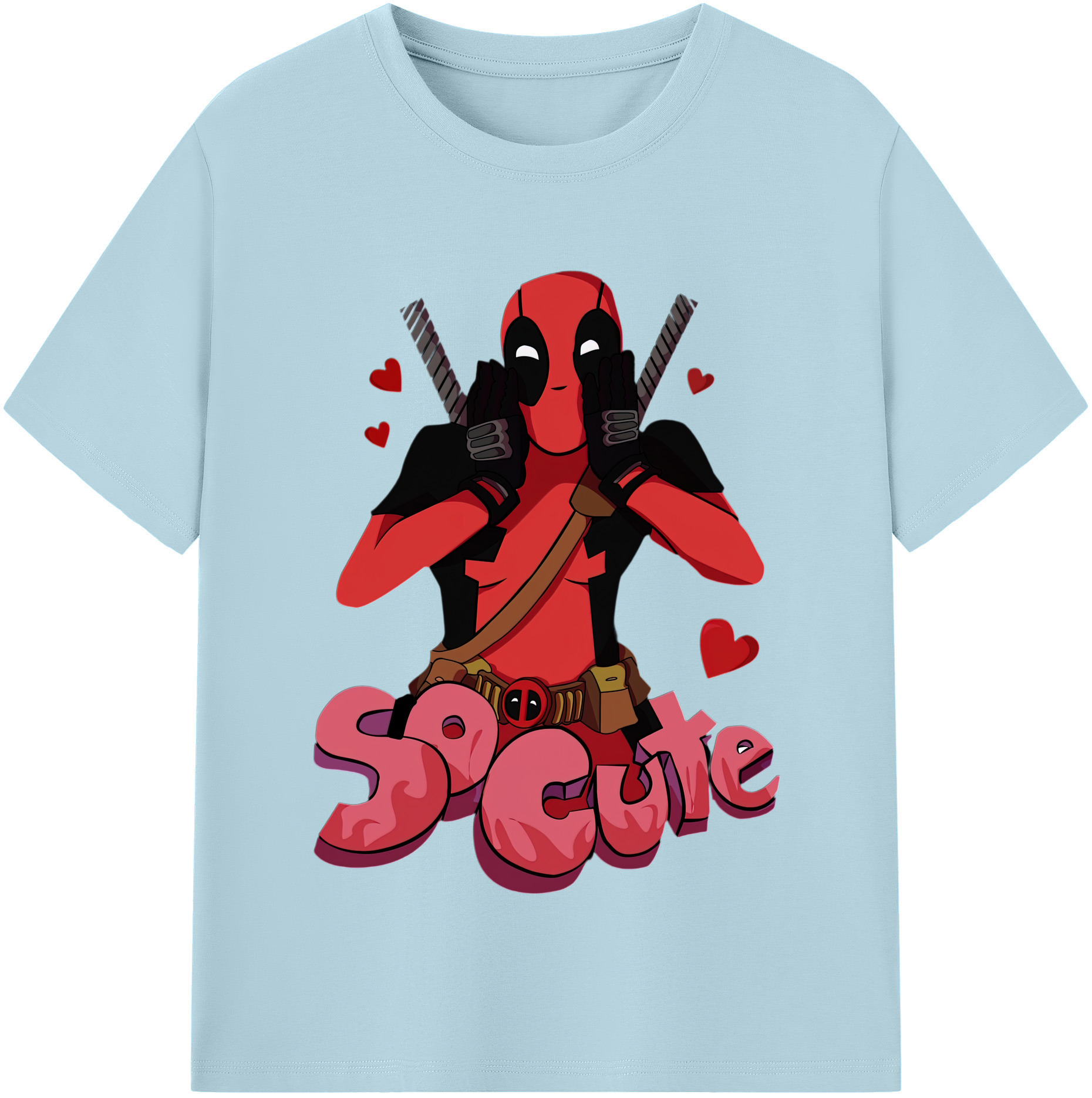（画像用） Deadpool デッドプール 綿100％半袖Tシャツ（フロントプリント）